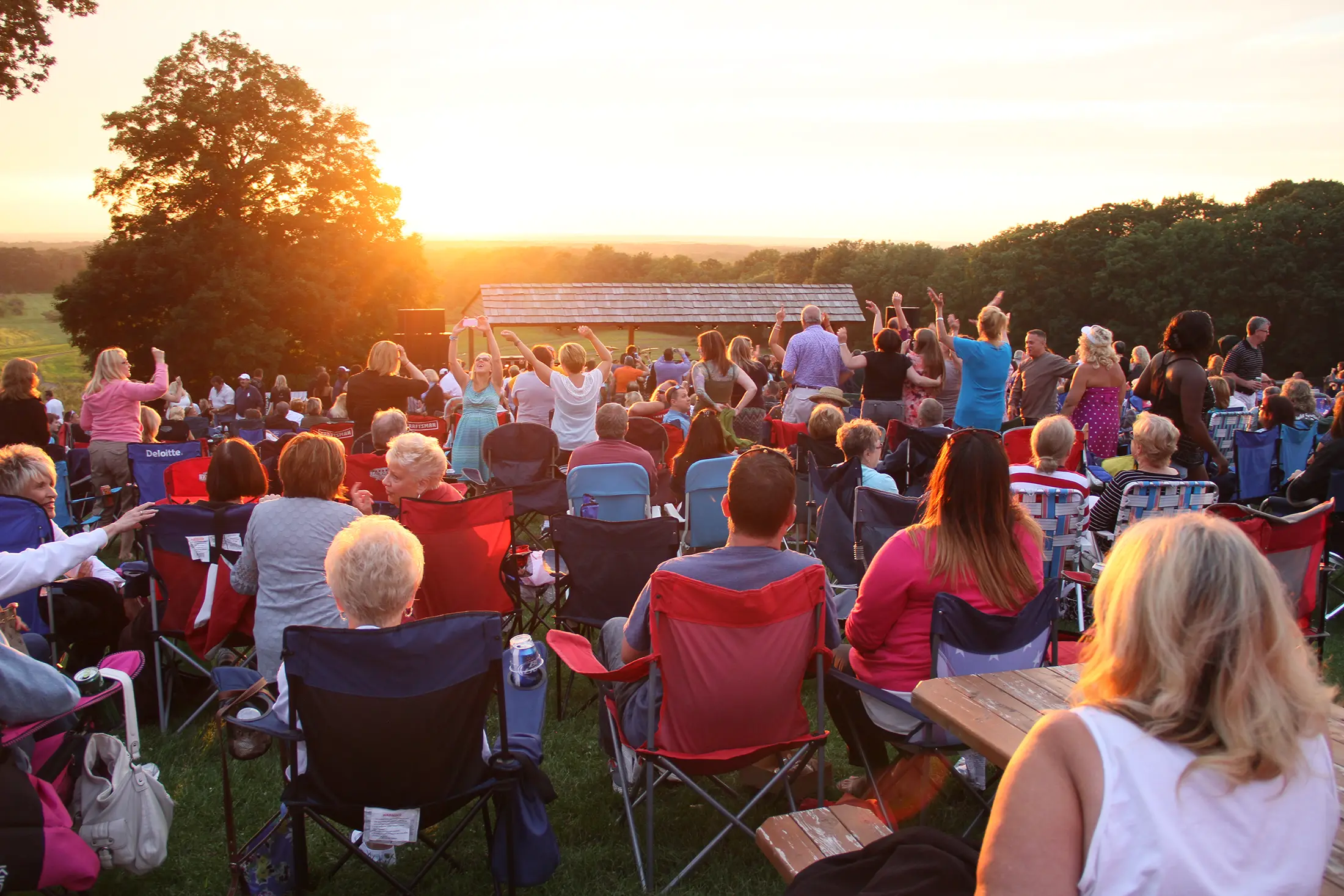 Families enjoying concerts